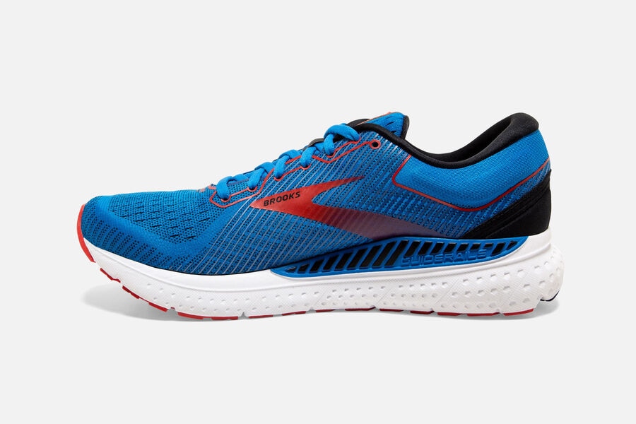 Brooks Running Shoes - Transcend 7 Road Mens - Blue/Red - SPU-907143